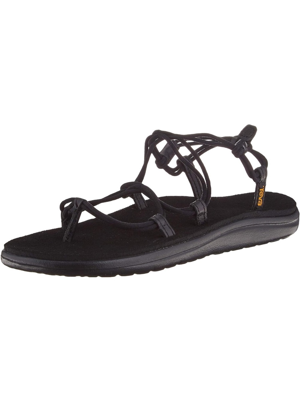 Teva Women's Black Wrap-Strap Leather Sandal